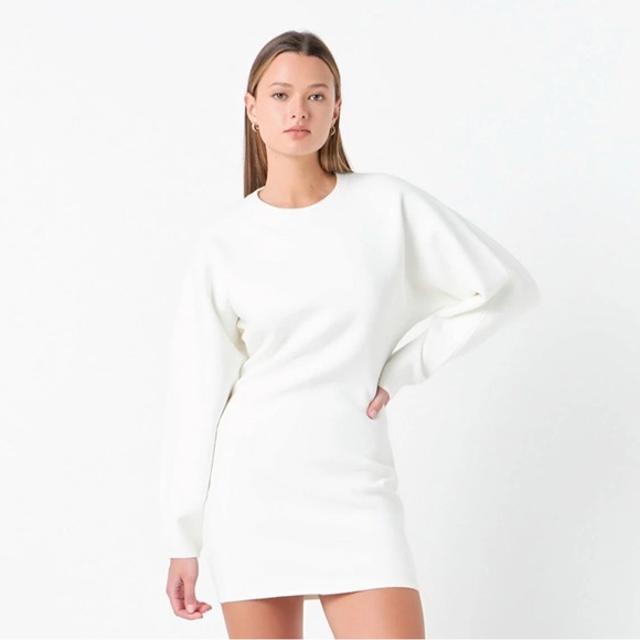 Endless Rose White Sweater Dress - Picture 1 of 6